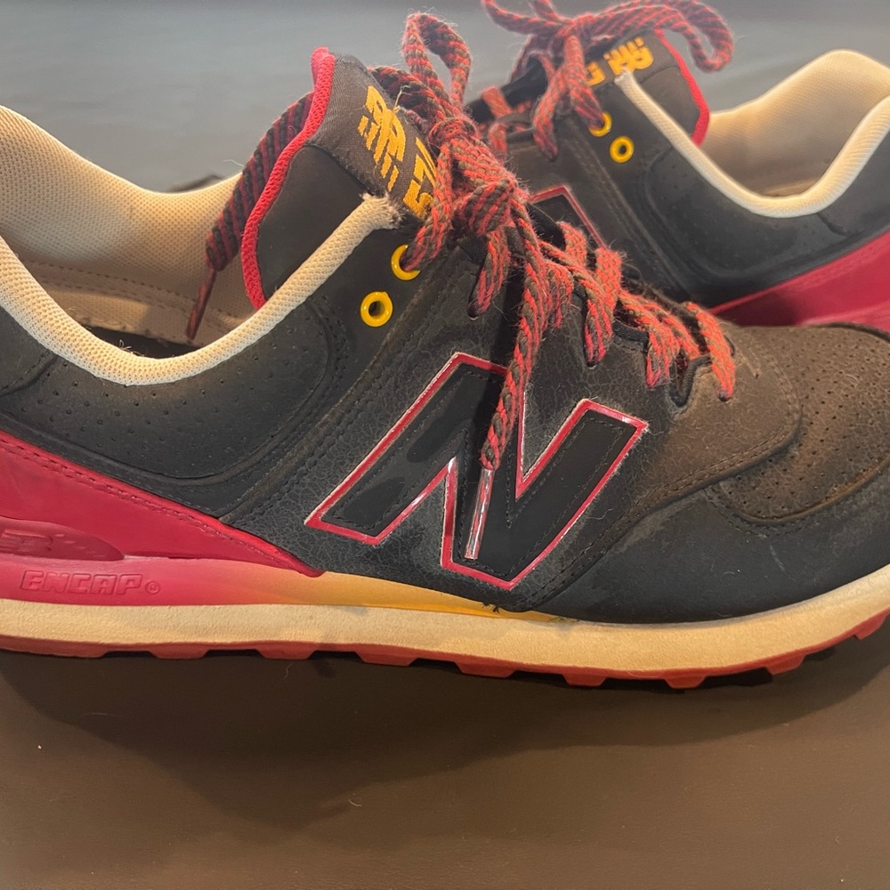 New Balance 574 Men’s Black and Red Sneakers